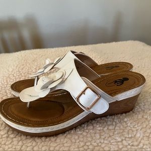 White wedge sandals